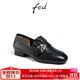 FED真皮樂(lè )福鞋春季新款女鞋白色小皮鞋軟底低跟單鞋D0227-YAB003 黑色 36
