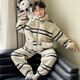童話(huà)課堂（TONGHUAKETANG）兒童裝男童睡衣冬季家居服加絨男孩珊瑚絨秋冬款加厚大童法蘭絨潮 杏色 130 建議身高115-125厘米左右