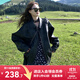 西遇J美式機能風(fēng)復古重工外套秋款女裝2025年新款高級感夾克皮衣 黑色長(cháng)款（SS140818） S