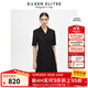 朗姿【意大利設計】黑色職業(yè)輕商務西服西裝連衣裙子女夏新款 黑色 M 160/80A