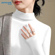真維斯（JEANSWEST）半高領(lǐng)打底衫女2025新款加絨加厚秋冬德絨黑色內搭長(cháng)袖保暖秋衣