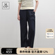 Marc O'Polo/MOP 春季新款直筒寬松簡(jiǎn)約透氣棉麻休閑褲女 藏青色899 36 /165
