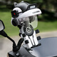 赟婭電動(dòng)車(chē)摩托車(chē)后視鏡手機支架外賣(mài)騎手戶(hù)外騎行防震自行車(chē)導航支架 白黑【車(chē)把款】小頭盔+減震氣墊