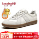 楓葉（leaveland）意大利男鞋2025新品真牛皮復(fù)古情侶款德訓(xùn)鞋戶外男士運(yùn)動(dòng)休閑板鞋 加絨-白色（皮鞋碼） 42