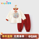 優(yōu)奇嬰兒衣服男女寶寶春秋套裝嬰幼兒國風(fēng)唐裝百天周歲禮服分體兩件套