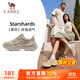 駱駝（CAMEL）復古老爹厚底增高網(wǎng)面女休閑運動(dòng)鞋 X24B09L7031 黏土色 36