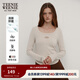 Teenie Weenie【抗靜電抗起球抗菌】小熊秋季修身內搭打底衫T恤女 燕麥色 S (160)