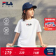 FILA KIDSx原田治聯(lián)名系列兒童短袖T恤2025夏季新款大童涼感上衣 云菇白-AWT 150