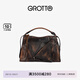 GROTTO個(gè)樂(lè )翻領(lǐng)包焦木棕復古真皮大容量通勤手提單肩斜挎包禮物 焦木棕 S