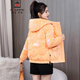AEMAPE亮面免洗羽絨棉服棉衣女短款修身顯瘦冬天外套2025新款流行小棉襖 南瓜色 L 100-115斤