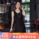 美標送禮物背心長(cháng)裙女春夏蠶絲睡裙絲綢連衣裙可外穿內搭性感襯裙禮服 黑色 單睡裙（不包含外套） XL （170/92A）