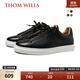 THOM WILLS小白鞋男冬季軟底休閑板鞋增高平底鞋一腳蹬男士皮鞋 黑色G871 43 /8.5碼