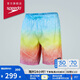 速比濤（Speedo）18英寸復古印花男子經(jīng)典沙灘褲游泳健身舒適快干 藍色/粉色 XL 
