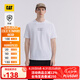 CAT卡特25春夏新品男士戶(hù)外美式休閑寬松印花短袖T恤七夕禮物 白色 XL