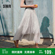森馬（Semir）半身裙女松緊腰蛋糕裙百搭2025夏季肌理雪紡長(cháng)裙垂感107425120060