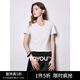 初語(yǔ)桑蠶絲真絲T恤女2025年新款馬蹄領(lǐng)短款短袖簡(jiǎn)約百搭套頭上衣 白色-馬蹄領(lǐng) M