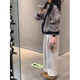 美式復古條紋別致衛衣女秋冬2025新款寬松韓版慵懶風(fēng)長(cháng)袖上衣外套 藍色 M