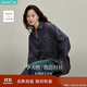 茵曼復古休閑刺繡格子襯衫2025秋女裝新款百搭長(cháng)袖襯衣 寶藍格 L