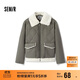 森馬（Semir）棉服女拼接毛絨翻領(lǐng)溫柔百搭2024冬季寬松棉衣復古風(fēng)109724112003