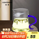 明尊（LIGHTKING）玻璃公道杯耐熱茶水分離杯玻璃茶漏分茶器功夫茶具配件CP'35 藍(lán)色 300ml