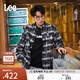Lee25新品舒適版翻領(lǐng)寬松肌理格紋午夜藍男長(cháng)袖襯衫LMT009790207 午夜藍 L