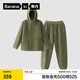 蕉內絨絨506H睡衣男女士衛衣版可外出家居服套裝羊羔絨加厚秋冬季保暖 【男士】苔綠 2XL