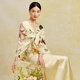 萬(wàn)事利真絲絲巾禮盒桑蠶絲女長(cháng)巾絲綢披肩外搭2025年夏季新款-落英繽紛