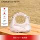 CHARLES&KEITH蝴蝶結褶皺手提斜挎小方包生日禮物女CK2-40151496 Baby Pink淺粉紅色 中包