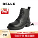 百麗（Belle）七夕禮物舒適馬丁靴女商場(chǎng)款真皮時(shí)尚靴B7E2DDD4 黑色-厚絨 38 (240mm)