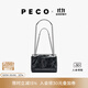 PECO城市系列嬉皮包鏈條斜挎包黑色真皮油蠟皮百搭方包女包生日禮物 中號經(jīng)典黑頭層油蠟牛皮 現貨