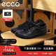 愛步（ECCO）板鞋男 軟底舒適輕盈牛皮系帶休閑鞋 柔酷537764 黑色43 HL