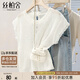 絲柏舍亮片針織衫2025夏裝新款女裝時(shí)尚蕾絲拼接圓領(lǐng)套頭上衣