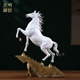 大明銅匠生肖銅馬擺件馬到成功客廳家居裝飾品辦公室玄關(guān)客廳開(kāi)業(yè)工藝禮品 步步高升銅馬白20.5*6*27.5cm