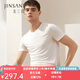 金三塔 商場(chǎng)同款睡衣上裝男100%桑蠶絲真絲圓領(lǐng)T恤NZM9B710 白色圓領(lǐng)（雙面真絲） XXXL