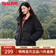 鴨鴨（YAYA）蓄熱短款羽絨服女2025年冬季新款時(shí)尚休閑寬松加厚保暖小個(gè)子外套 黑色 S (建議90-110斤)