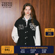 Teenie Weenie小熊春季學(xué)院風(fēng)休閑紅色棒球服保暖棉服棉襖外套女裝 黑色 S (160)