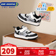 江博士春季男女兒童舒適輕便學(xué)步鞋簡(jiǎn)約運動(dòng)鞋 大網(wǎng)孔透氣童鞋板鞋 黑/灰/米 30 腳長(cháng)約18.2-18.8