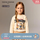 Teenie Weenie小熊童裝25新款秋冬男女寶寶加絨印花套頭衛(wèi)衣 米白色 90 cm