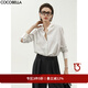 COCOBELLA[萊賽爾]高智感彼得潘領(lǐng)條紋襯衫女通勤襯衣SR7002 條紋 L