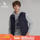 哈吉斯（HAZZYS）男裝冬季馬甲背心簡約外套無袖羽絨服男ASFZU0ADX04 藏青色NV L (175/96A 48)