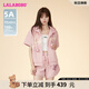 LALABOBO【5A抗菌】多巴胺粉開衫連帽短袖衛(wèi)衣女寬松減齡上衣LBDB-WSTS13 粉色 M