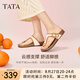 他她（TATA）復古休閑夾腳拖鞋女鞋氣質(zhì)厚底涼鞋2025夏季新款7GN02BT5 米白 38