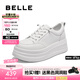 百麗（Belle）厚底增高小白鞋女2025秋新商場同款簡約百搭休閑鞋E3P1DCM5 白色 37