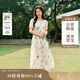 茵曼（INMAN）夏季植物碎花印花全棉女裝圓領(lǐng)連衣裙百搭裙子  杏色-連衣裙  M