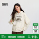 森馬（Semir）地理系列衛(wèi)衣女冬季圖案插肩袖加絨連帽上衣101724116010