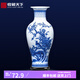 收藏天下景德鎮(zhèn)陶瓷器青花客廳玄關博古架酒電視柜擺件花瓶中式家居工藝品 青花花鳥 高36cm+底座