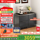 尊貴（ZUNGUI）BCD-198WQB 廚房臥式冰箱家用變頻風(fēng)冷底部散熱54厘米超薄零嵌小型柜式臺下嵌入式三門(mén)抽屜櫥柜 莫蘭迪灰玻璃臺面底散