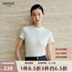 艾諾絲雅詩【商場同款】2025秋季新品通勤百搭簡約小立領(lǐng)T恤上衣女40726117 白色 L