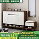 悠源諾品實(shí)木鞋柜家用門(mén)口入戶(hù)柜換鞋凳一體靠墻玄關(guān)柜入戶(hù)鞋柜大容量鞋架 【深胡桃+白】160長(cháng)鞋柜+換鞋凳