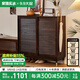 家逸實(shí)木推拉門(mén)鞋柜家用門(mén)口鞋柜大容量玄關(guān)柜簡(jiǎn)約現代儲物收納柜 80cm胡桃色